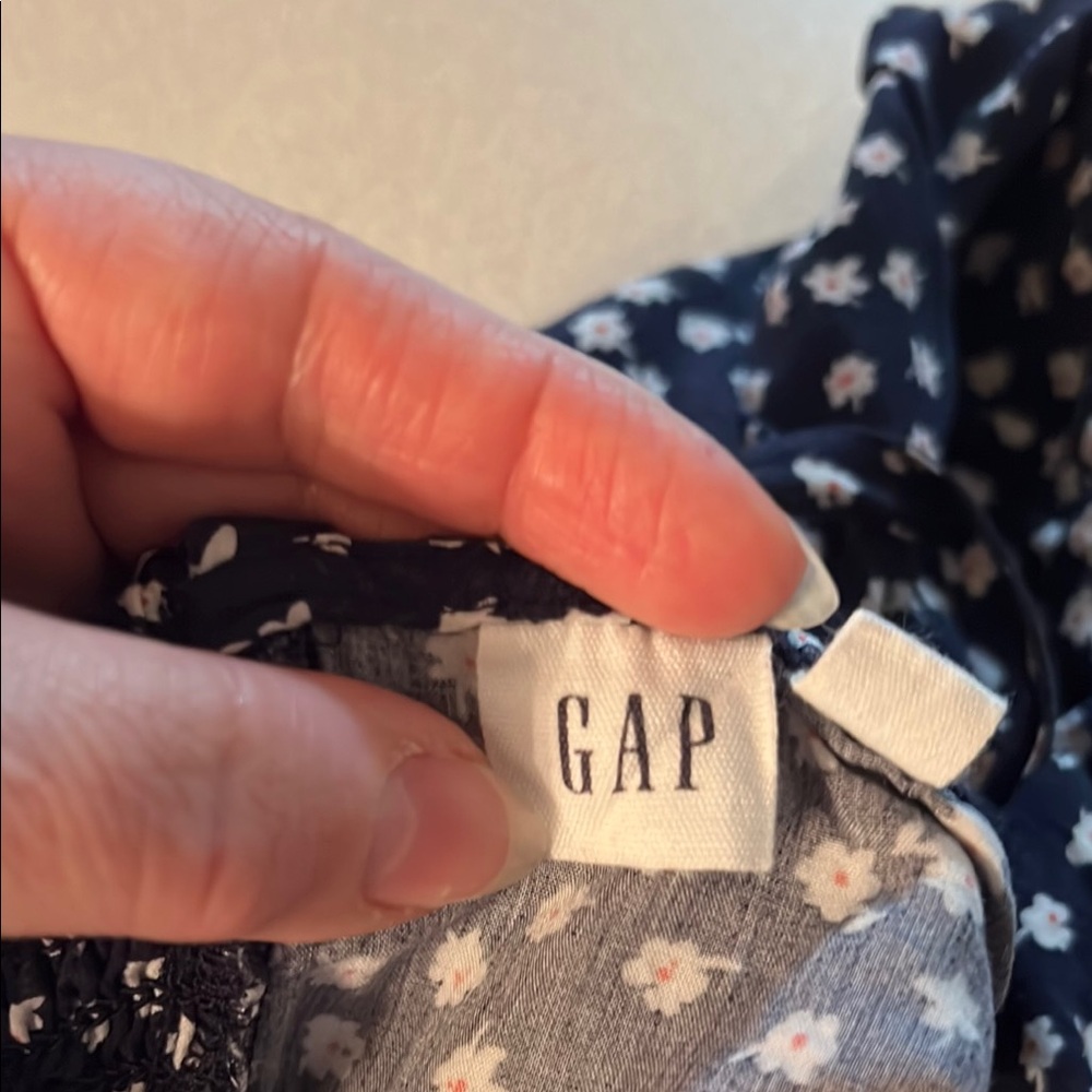 GAP Navy and White Polka Dot Mini Dress - Picture 6 of 8